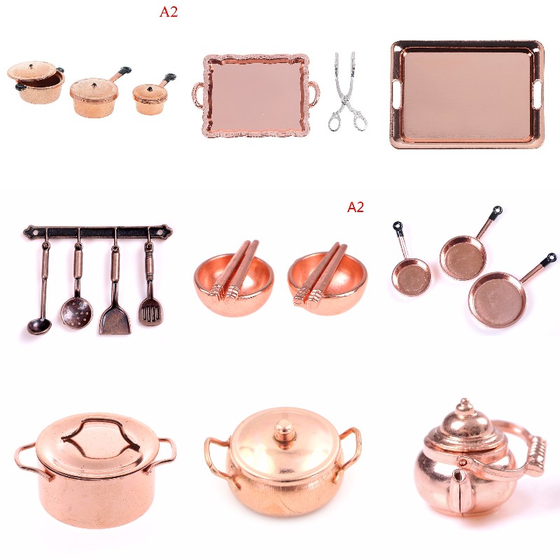 Kitchen Gadgets Gold - Casa de muñecas a escala 1:12,