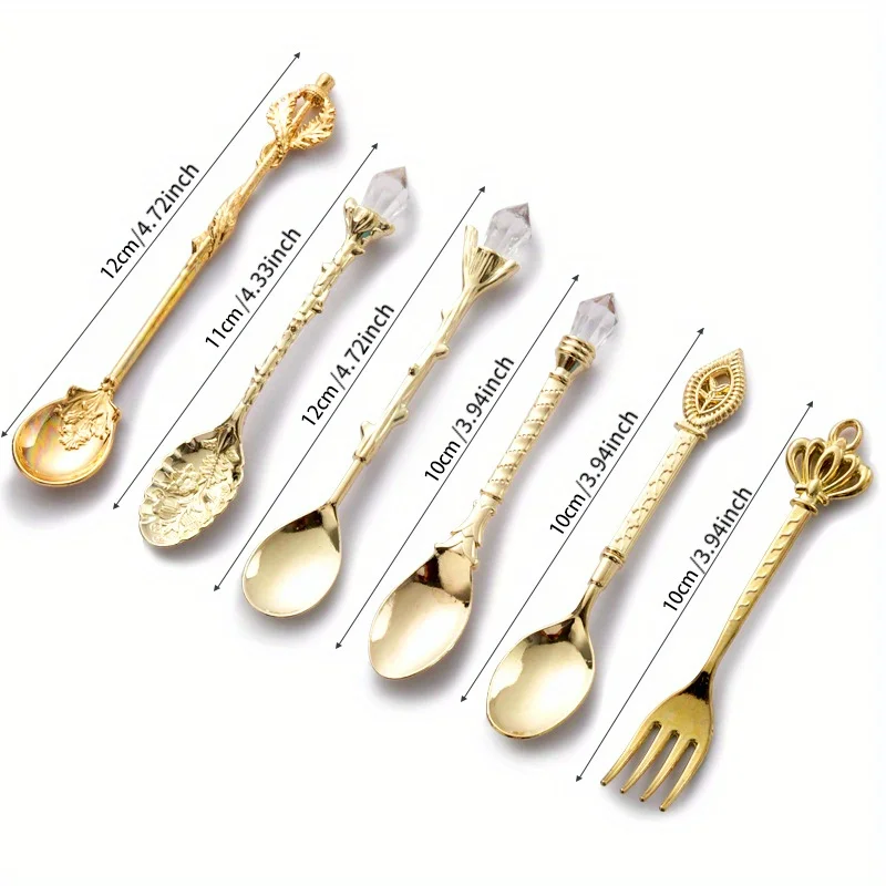 6 uds cucharas Vintage tenedor - Kitchen Gadgets Gold reseña y precio