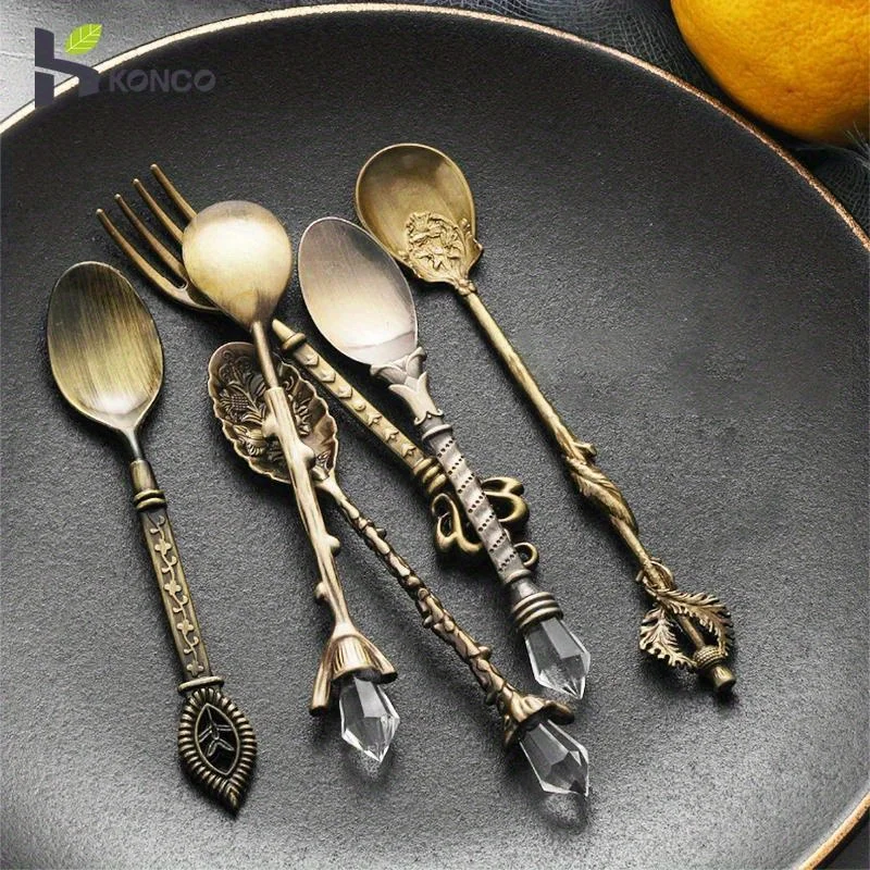 6 uds cucharas Vintage tenedor - Kitchen Gadgets Gold reseña y precio